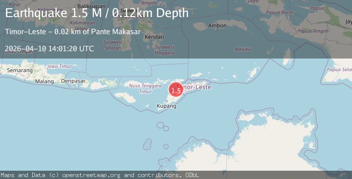 Map of Timor region, Indonesia