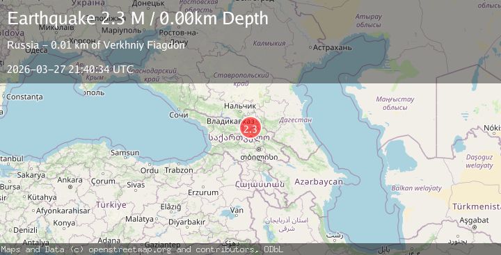 Map of Caucasus region, Russia