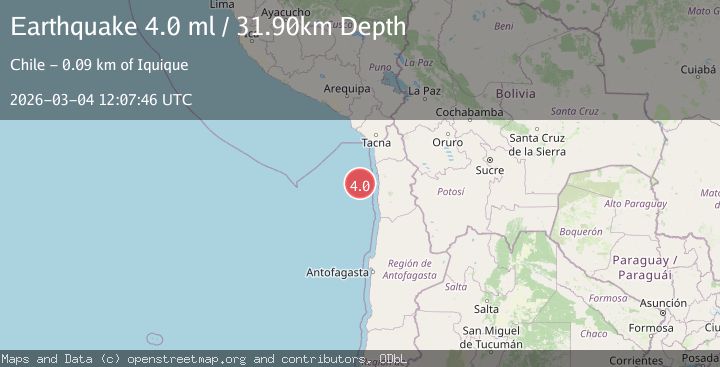 Map of off the coast of Tarapaca, Chile