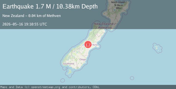 Map of Ashburton District, New Zealand