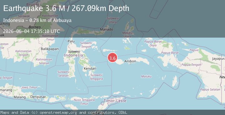 Map of Ceram Sea, Indonesia