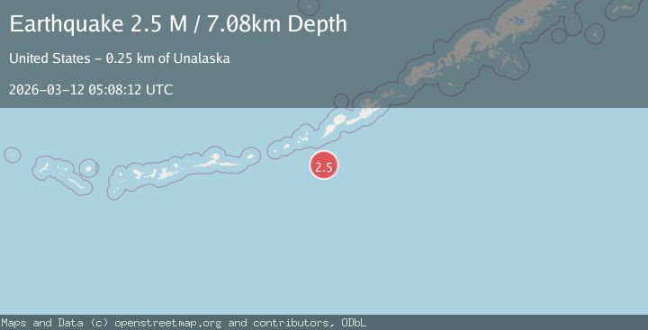 Map of Fox Islands, Aleutian Islands, Alaska