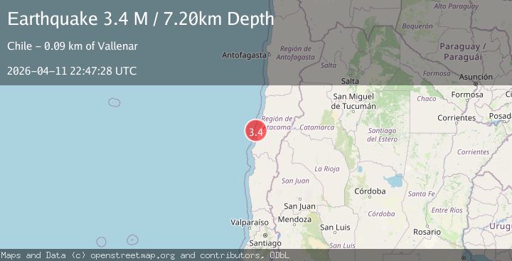 Map of offshore Atacama, Chile
