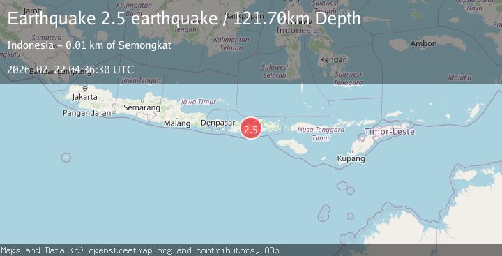 Map of Sumbawa region, Indonesia