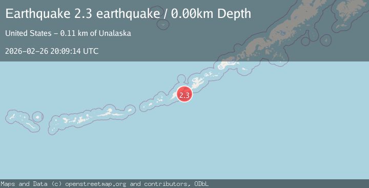 Map of Fox Islands, Aleutian Islands, Alaska
