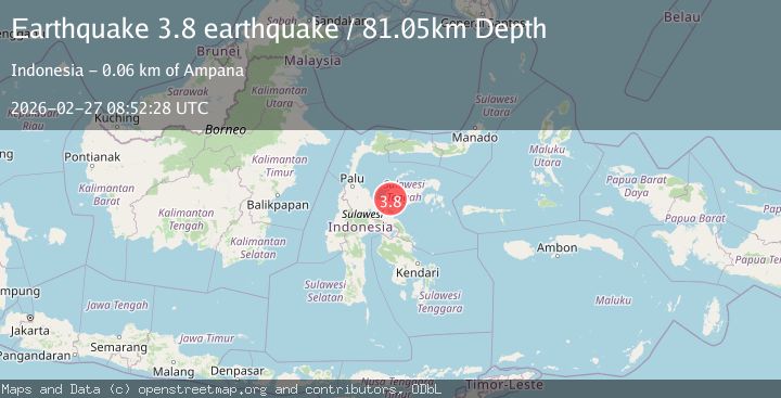 Map of Sulawesi, Indonesia