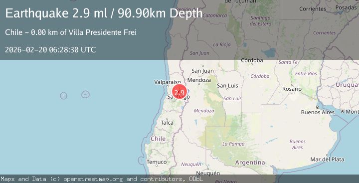 Map of Region Metropolitana, Chile