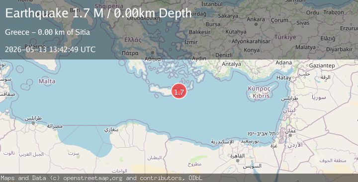 Map of Offshore Crete, Greece