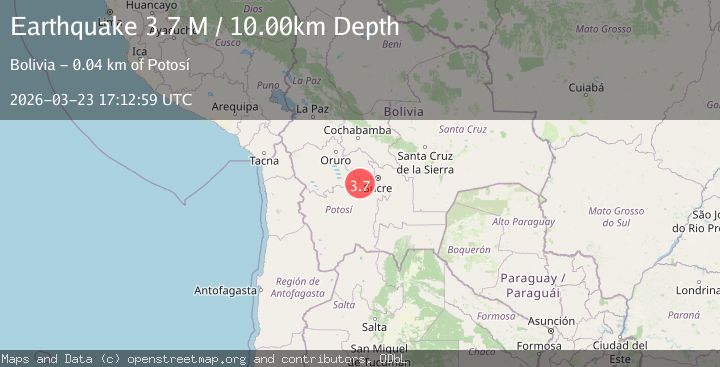 Map of Potosi, Bolivia