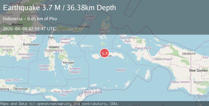 Map of Ceram Sea, Indonesia