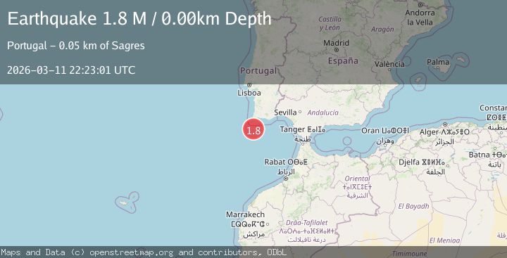 Map of west of Gibraltar