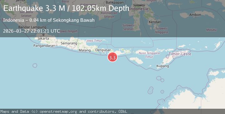 Map of Sumbawa region, Indonesia