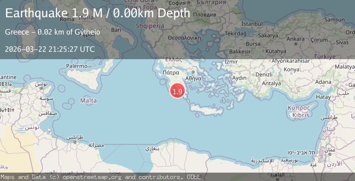 Map of Offshore southern Greece