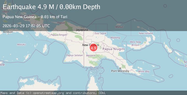 Map of New Guinea, Papua New Guinea
