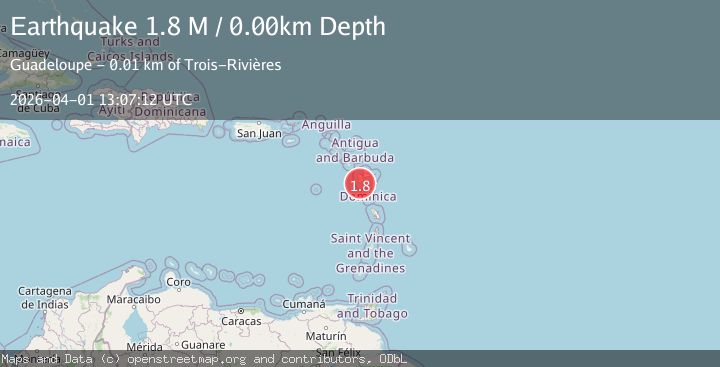 Map of Guadeloupe region, Leeward Islands