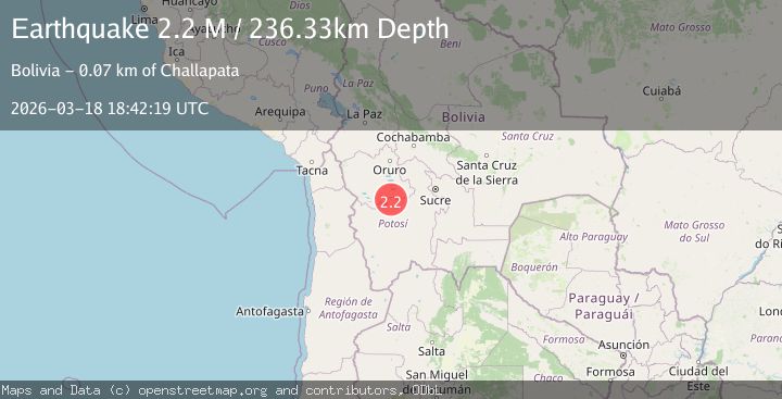 Map of Oruro, Bolivia