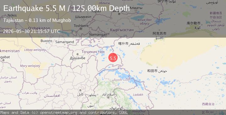 Map of Tajikistan-Xinjiang border region