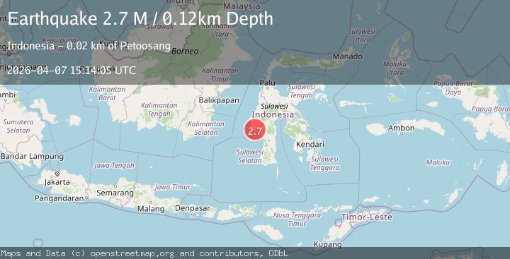 Map of Sulawesi, Indonesia
