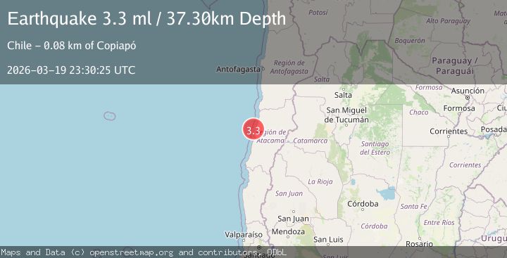 Map of offshore Atacama, Chile