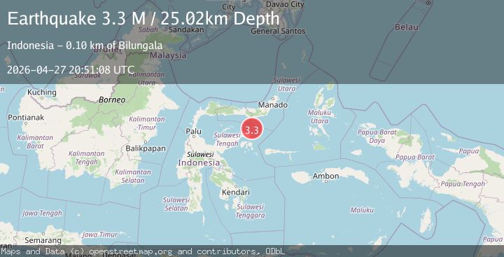 Map of Minahasa, Sulawesi, Indonesia