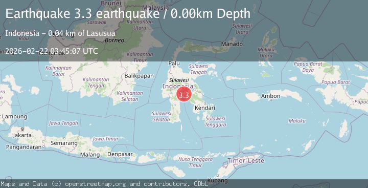 Map of Sulawesi, Indonesia