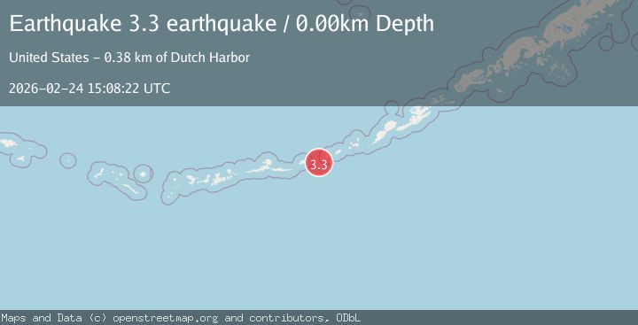 Map of Fox Islands, Aleutian Islands, Alaska