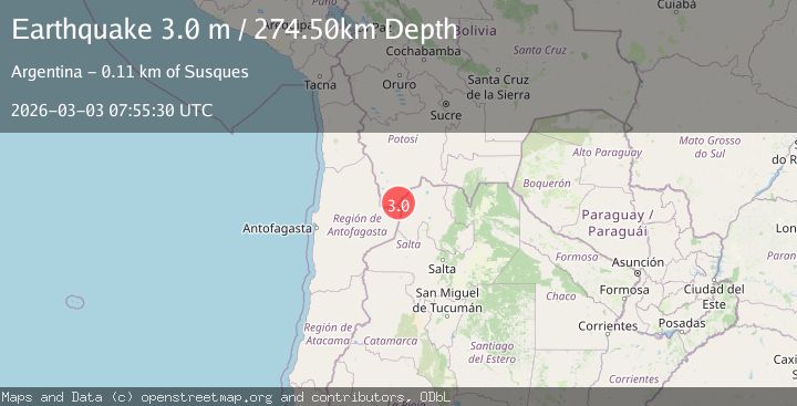 Map of Jujuy, Argentina