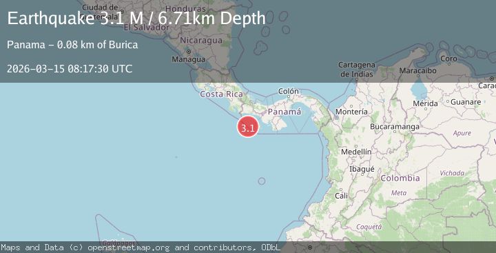 Map of south of Panama