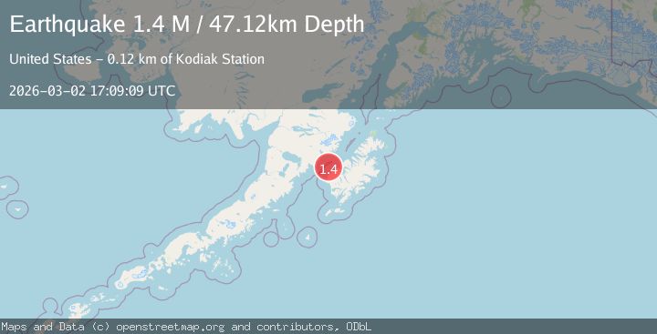Map of Kodiak Island region, Alaska
