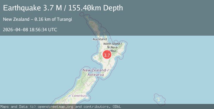 Map of Taupo District, New Zealand