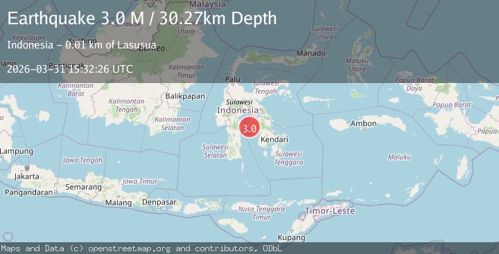 Map of Sulawesi, Indonesia