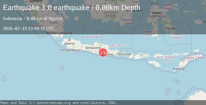 Map of Java, Indonesia