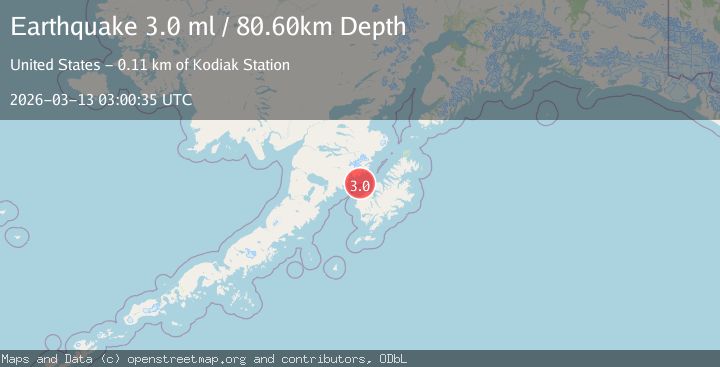 Map of Kodiak Island region, Alaska