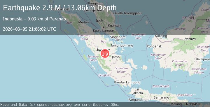 Map of southern Sumatra, Indonesia