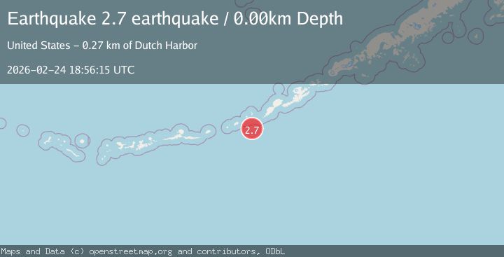 Map of Fox Islands, Aleutian Islands, Alaska