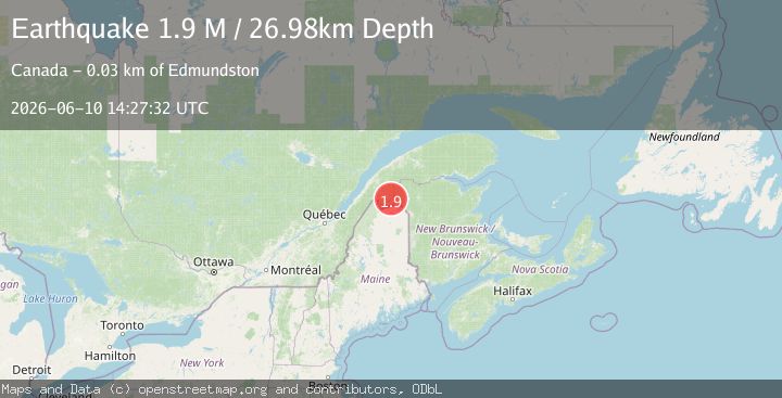 Map of Gaspe Peninsula, Quebec, Canada