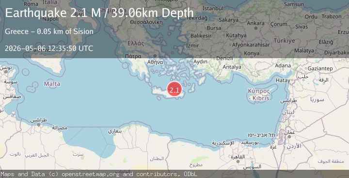 Map of Offshore Crete, Greece