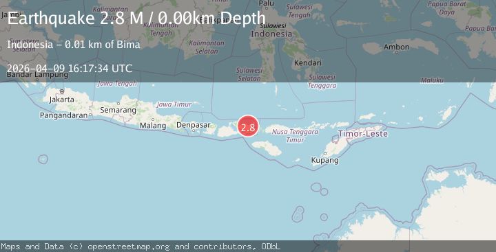 Map of Sumbawa region, Indonesia