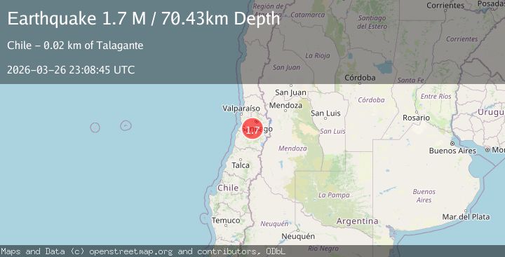 Map of Region Metropolitana, Chile