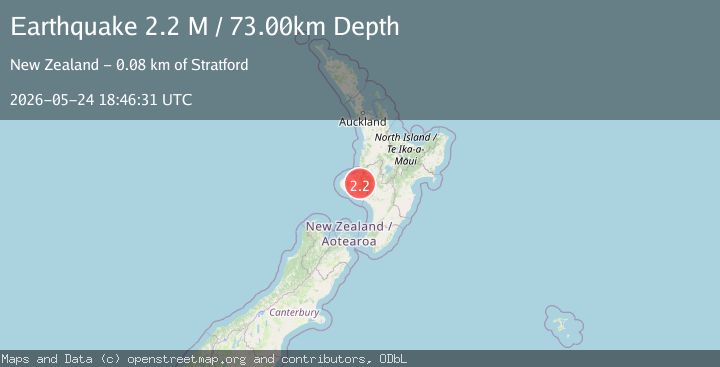 Map of Stratford District, New Zealand