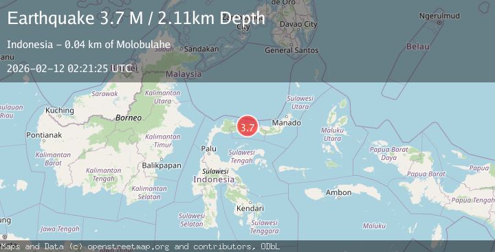 Map of Minahasa, Sulawesi, Indonesia