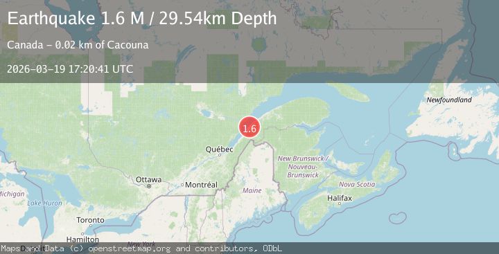 Map of Gaspe Peninsula, Quebec, Canada