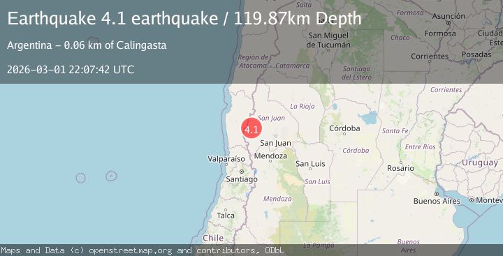 Map of San Juan, Argentina