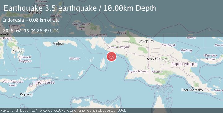 Map of off the south coast of Papua, Indonesia