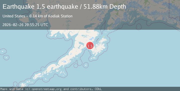 Map of Kodiak Island region, Alaska