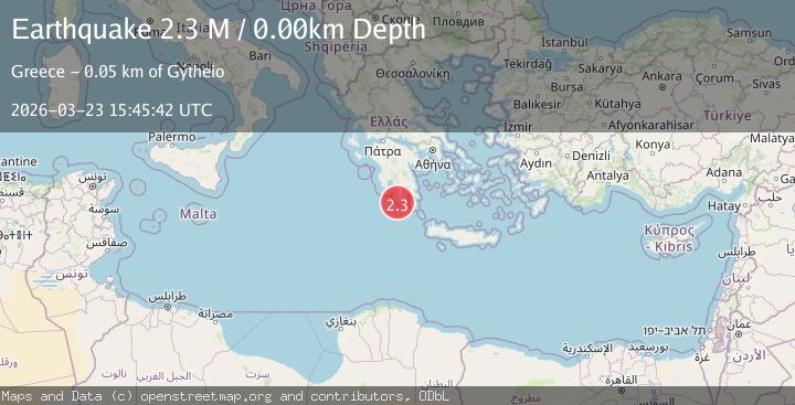 Map of Offshore southern Greece