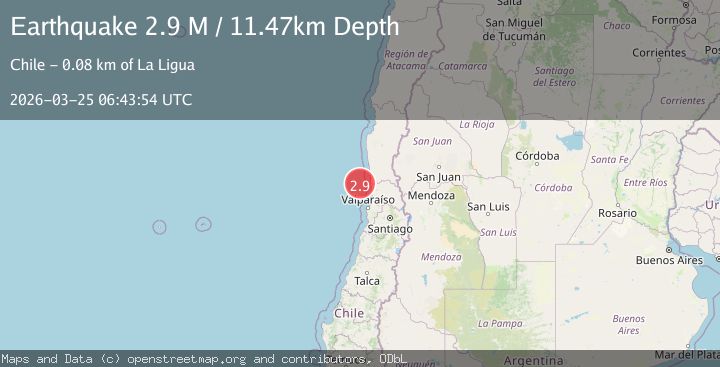 Map of offshore Valparaiso, Chile
