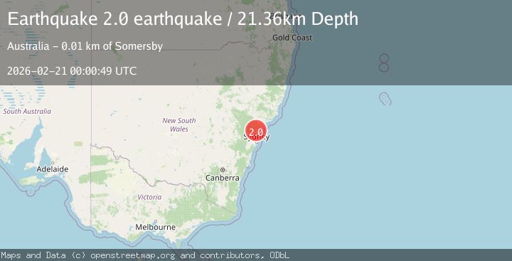 Map of near the southeast coast of Australia