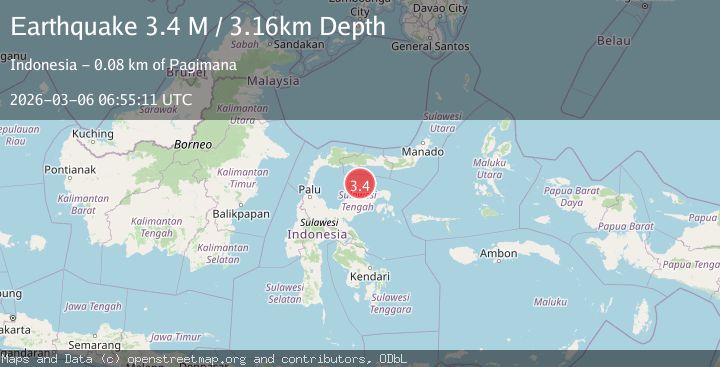 Map of Minahasa, Sulawesi, Indonesia