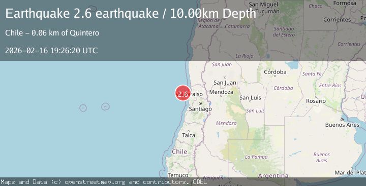 Map of offshore Valparaiso, Chile